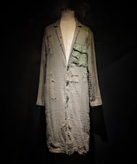 Vintage damage military linen long coat