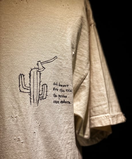 Cactus and axe T-shirt OLD WHITE