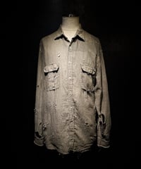 [Dye] Vintage damage linen shirt