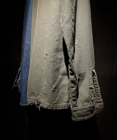 50/50 Split Rebuild Vintage Denim/70's Military Shirt