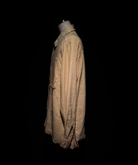 Vintage damage linen yellow shirt