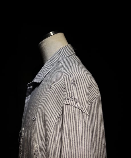 70's Vintage damage stripe shirt