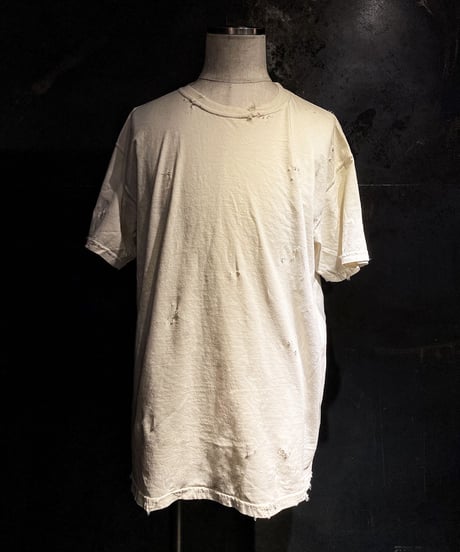 Vintage dye damage T-shirt (Old white)