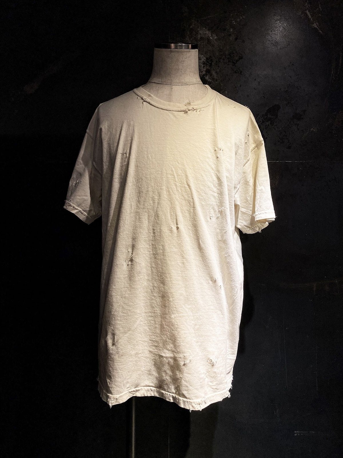 Vintage dye damage T-shirt (Old white) | RESURR