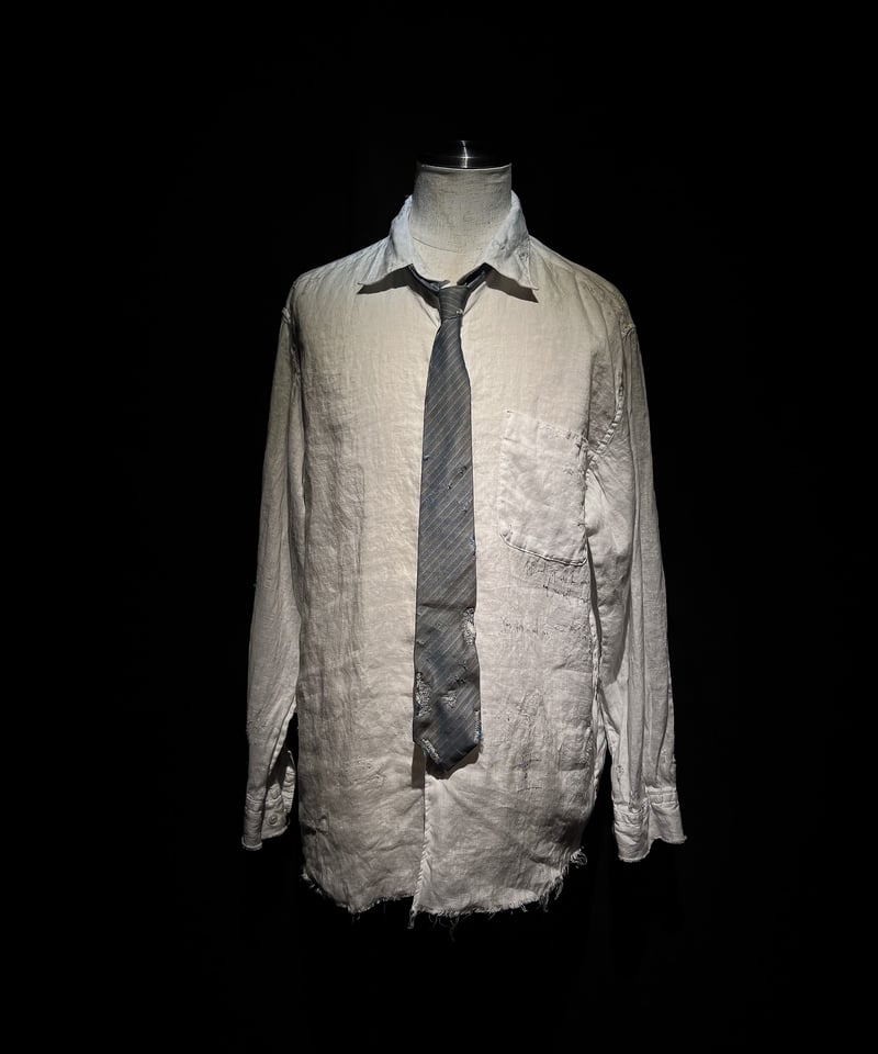 リザレクション　RESURRECTION ヴィンテージダメージストライプシャツ Vintage damage repair stripe Tie | RESURRECTION