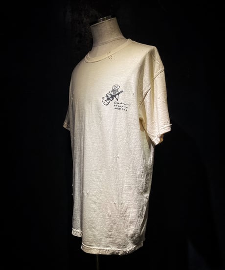 Sing with a guitar T-shirt OLD WHITE