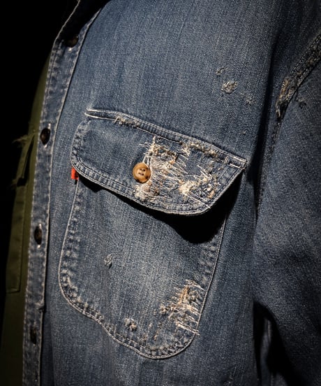 50/50 Split Rebuild Vintage 70's Military/Denim Shirt