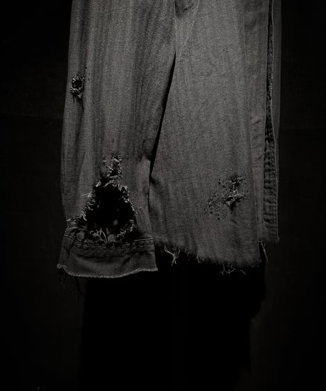 Vintage damage Black denim shirt