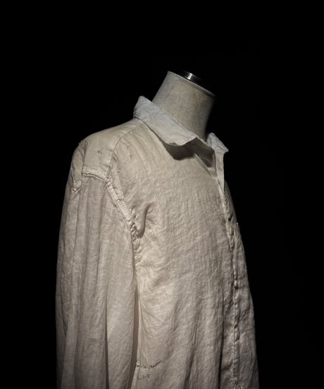 Hand-Painted Vintage damage Linen Shirt