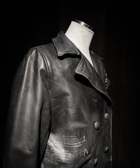 Double-Breasted Vintage Leather Coat