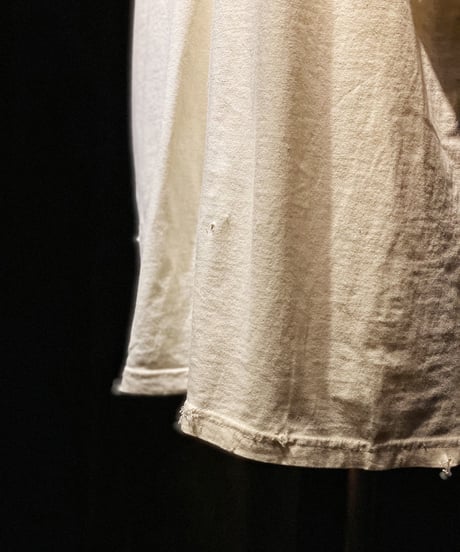 Flower vintage dye damage T-shirt (Old white)