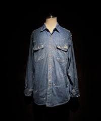 Vintage damage Indigo Work Denim Shirt