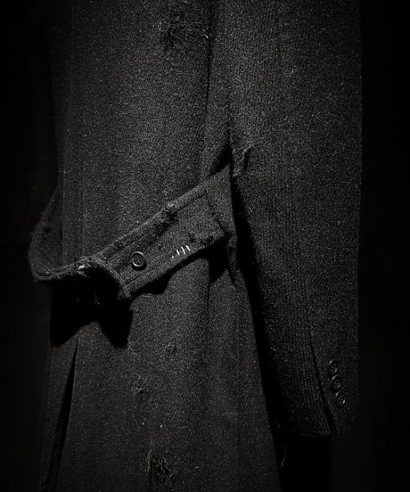 Vintage damage alpaca blend long coat