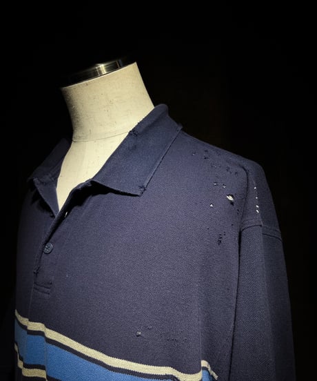 Vintage damage line polo shirt