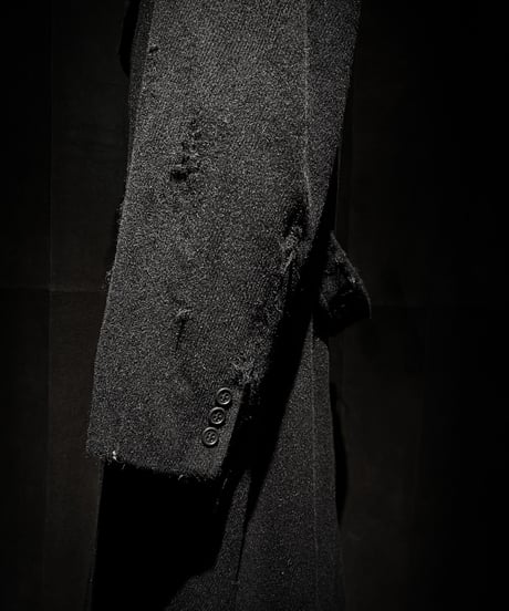 Vintage damage alpaca blend long coat
