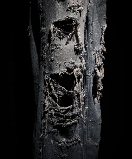 Vintage Distressed Shoe-cut Denim pants