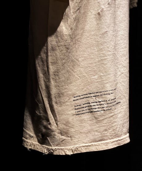 Vintage dye damage T-shirt (Old white)