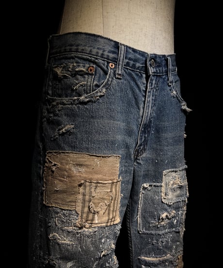 Vintage repair damage denim pants (襤褸)