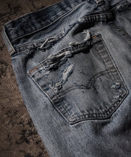 Fade Distressed slim Straight Denim pants