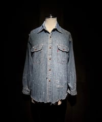 Vintage damage Indigo Work Denim Shirt