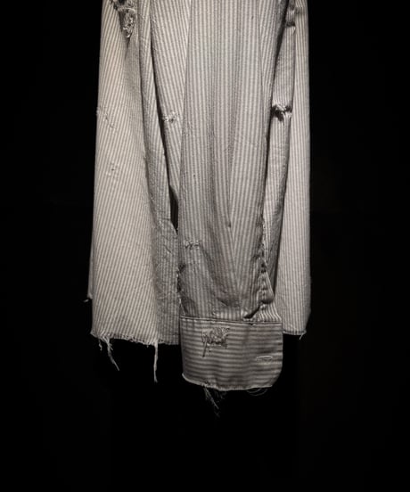 Vintage damage Stripe Cotton Shirt