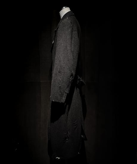 Vintage damage alpaca blend long coat