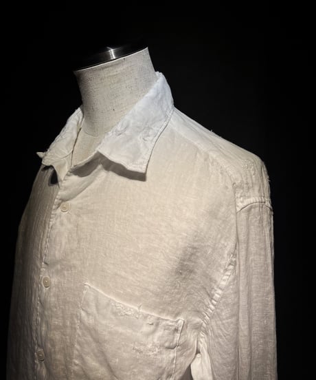 Hand-Painted Vintage damage Linen Shirt