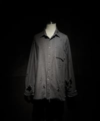 Vintage damage Black denim shirt
