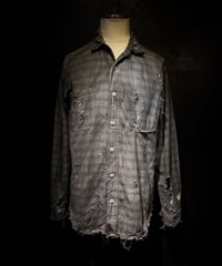 [Dye] Vintage damage check shirt