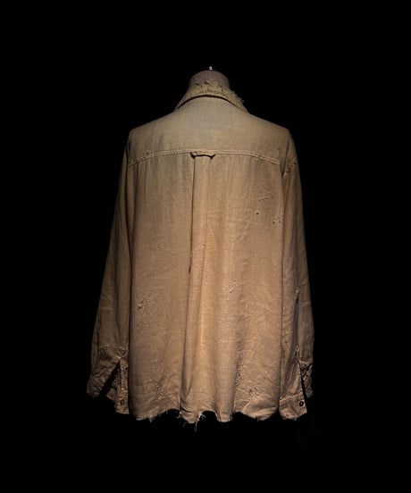 Vintage damage linen yellow shirt