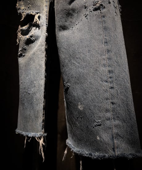 Ash Fade Distressed Straight-Leg Denim