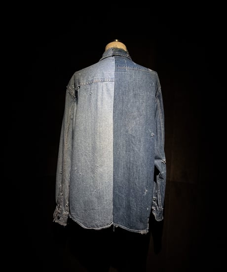 50/50 Split Rebuild Vintage Denim/Denim Shirt