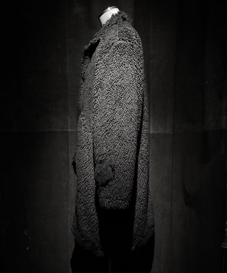 Different fabric patchwork boa coat