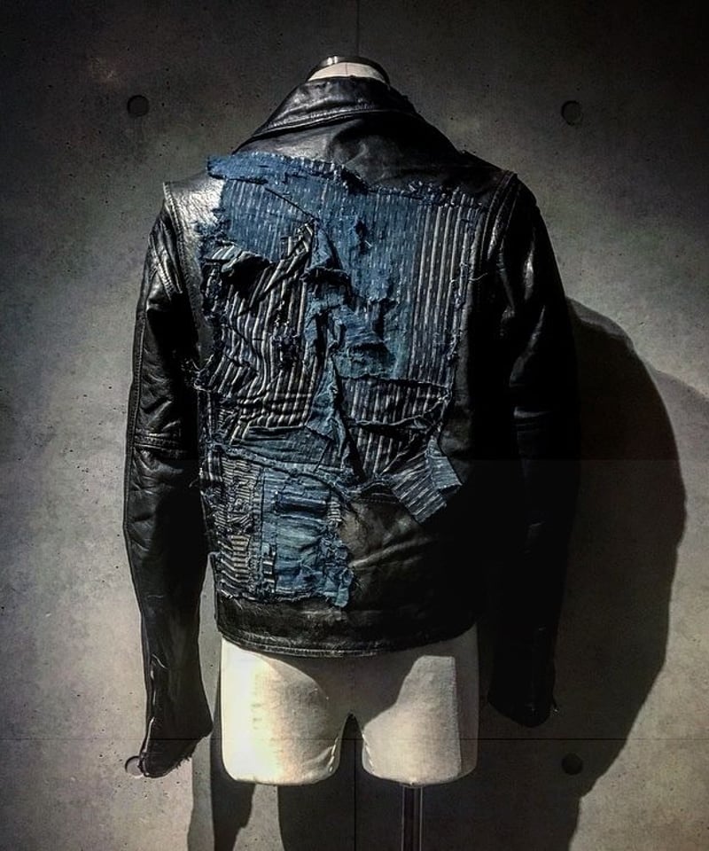Different fabrics Sewn Rider's Jacket(襤褸) | RES Different fabrics Sewn Rider's Jacket(襤褸) | RES