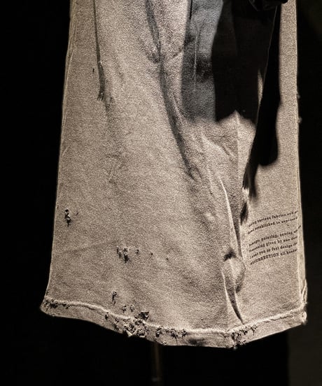 Vintage dye damage T-shirt (Old black)