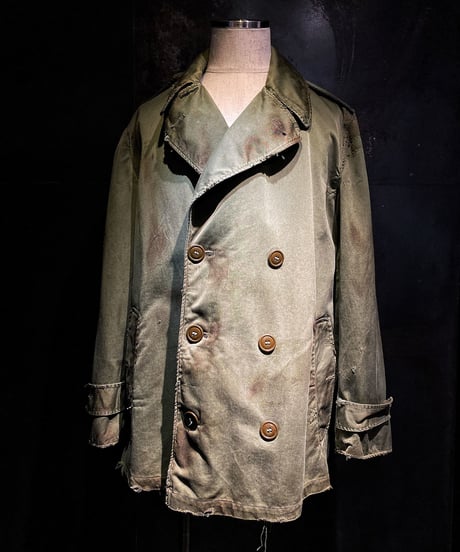 Military vintage damage P-coat jacket