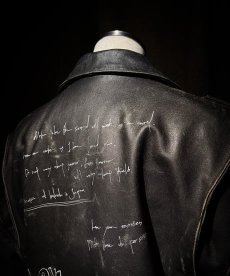 Hand-Painted Vintage UK-Style Double Riders Leather Jacket