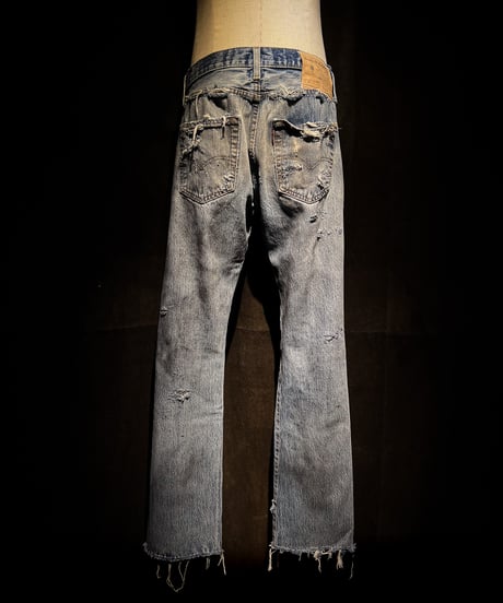Fade Distressed slim Straight Denim pants