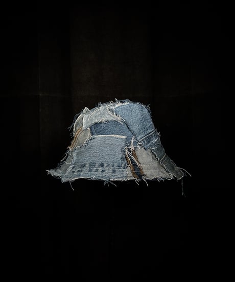 Denim patchwork bucket hat