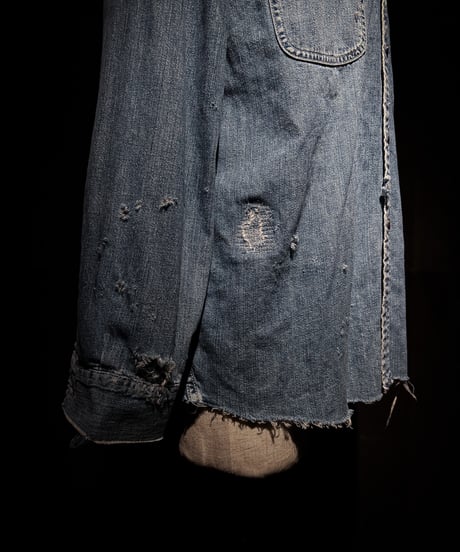 Vintage damage Indigo Work Denim Shirt