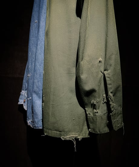 50/50 Split Rebuild Vintage 70's Military/Denim Shirt