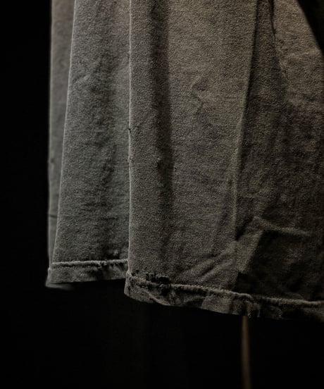Flower vintage dye damage T-shirt (Old black)