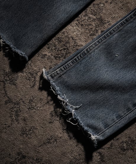 Faded Indigo Straight Damage Denim pants