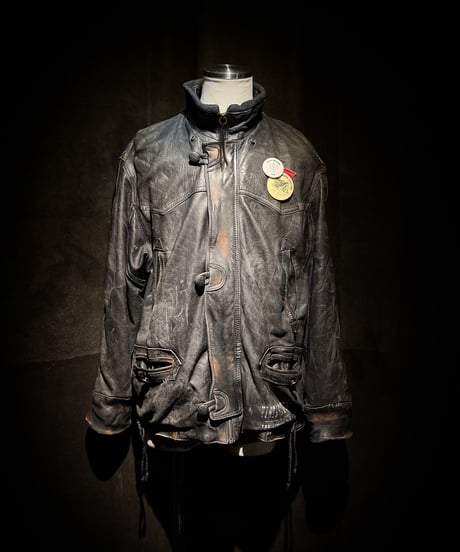Vintage Leather Toggle Jacket with UK-Sourced Vintage Badges