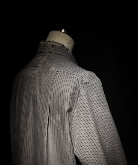 [Dye] Vintage damage stripe shirt