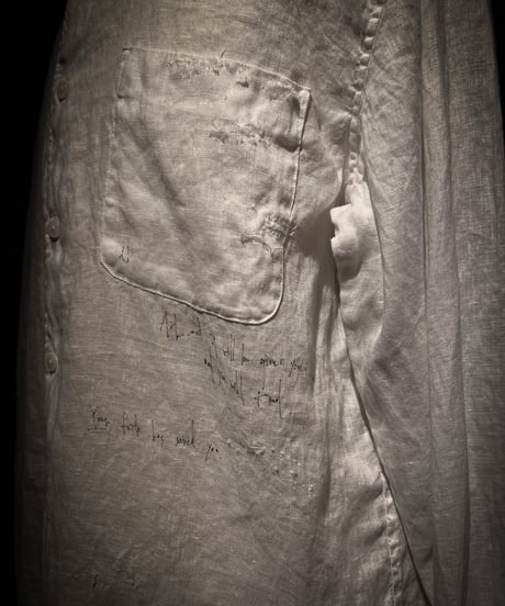 Hand-Painted Vintage damage Linen Shirt