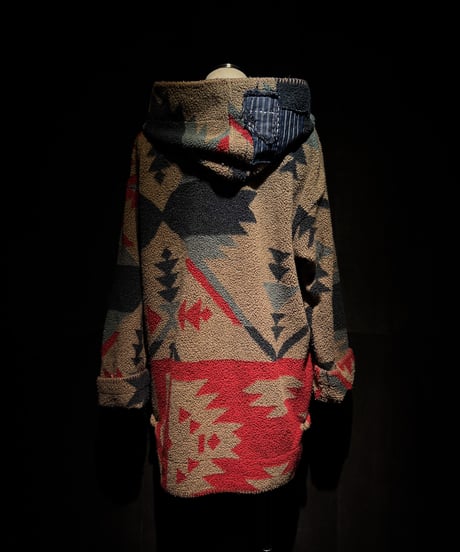 Vintage damage & patchwork Navajo pattern short coat