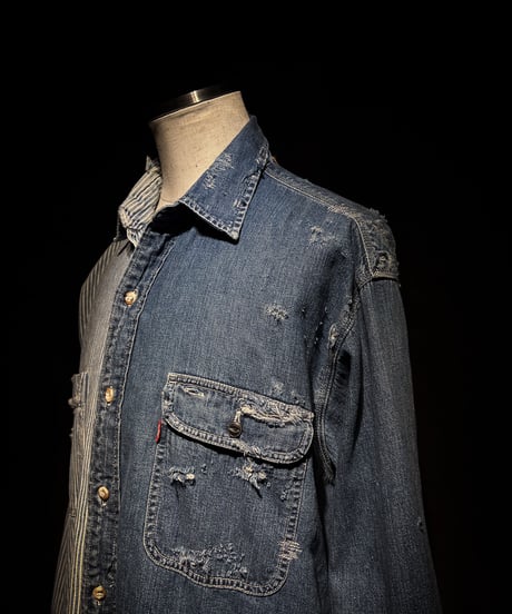 50/50 Split Rebuild Vintage hickory/Denim Shirt