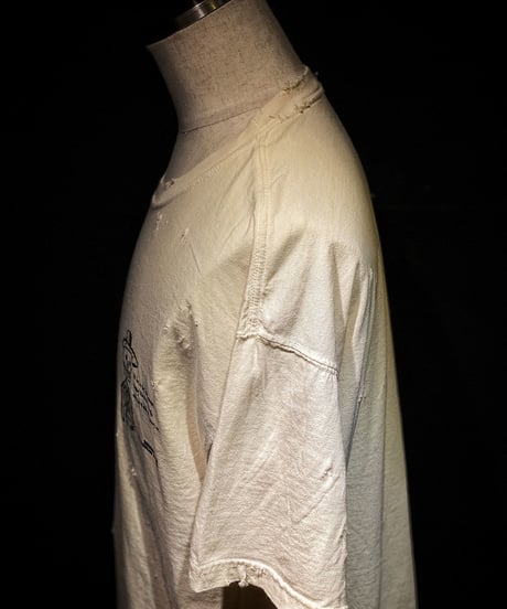 Double jacket skull T-shirt OLD WHITE