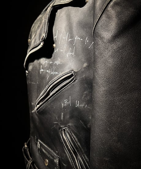 Hand-Painted Vintage UK-Style Double Riders Leather Jacket